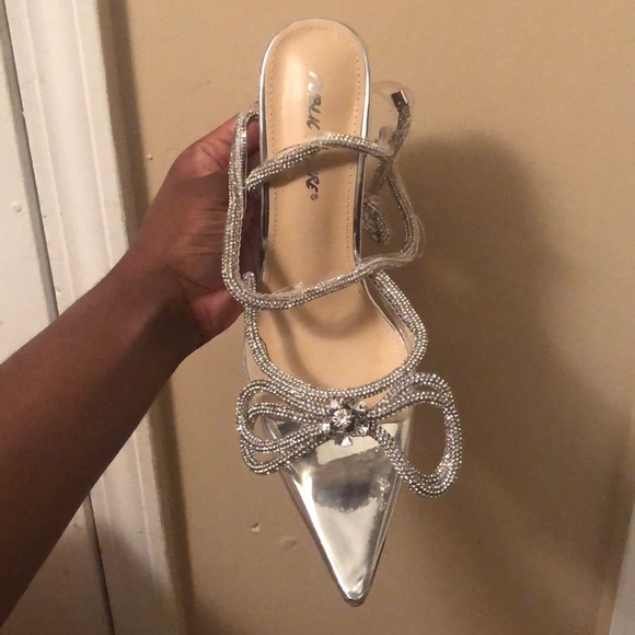 Public Desire | Shoes | Midnight Clear Perspex Wrap Around Bow Heel |  Poshmark